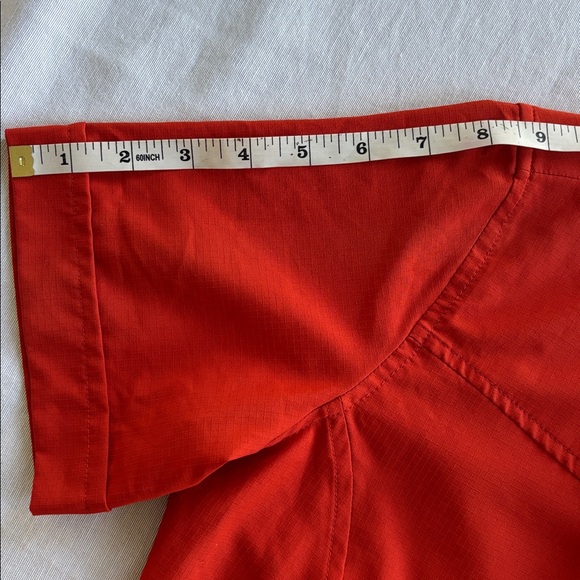 Patagonia Orange Women’s Short Sleeve Sol Patrol Shirt Rip Stop Snap down 30 UPF - Picture 13 of 13